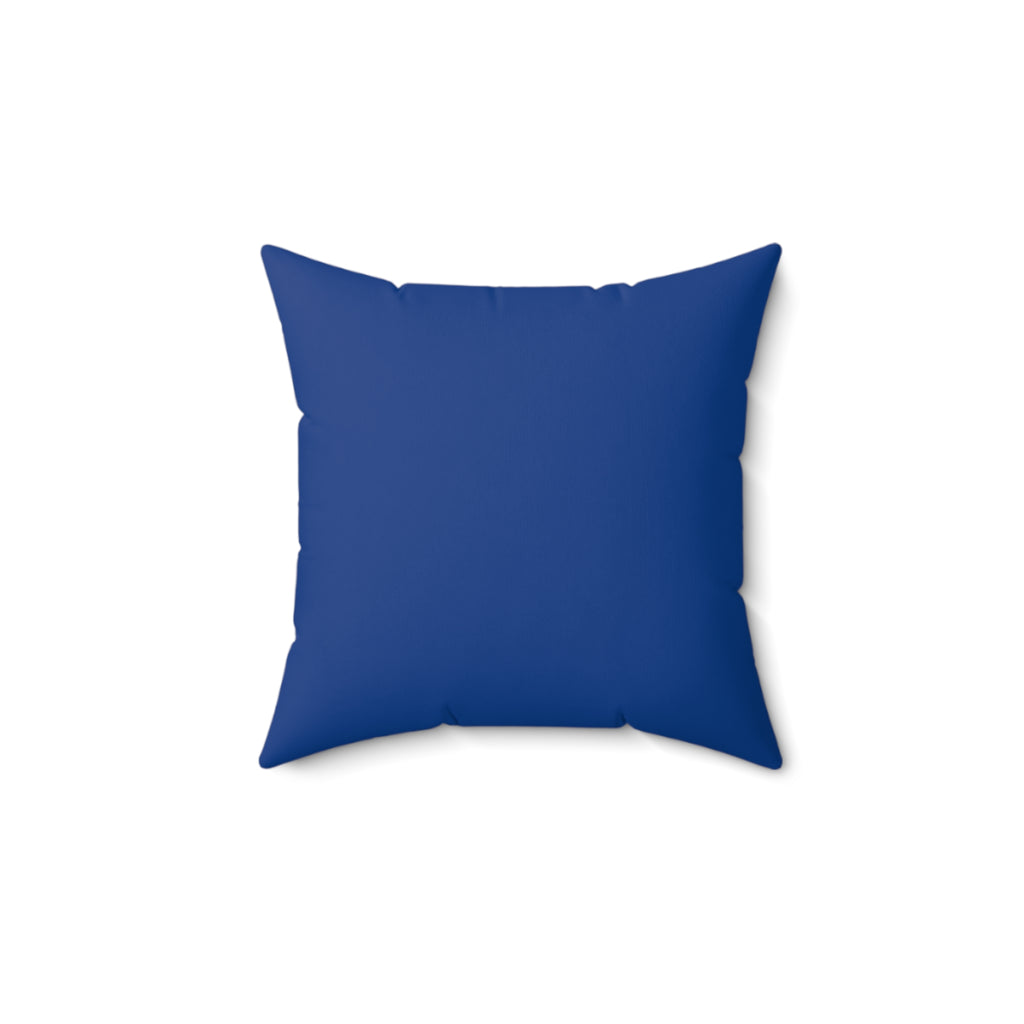 Ladies In The Land Cleveland Faux Suede Pillow — Monogram Blue Decorative Throw Pillow