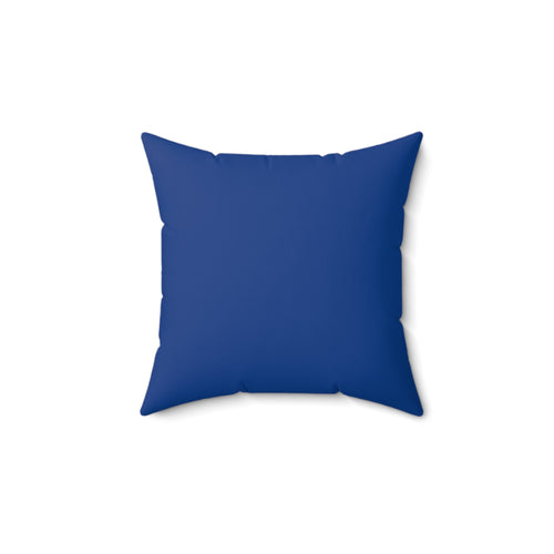 Ladies In The Land Cleveland Faux Suede Pillow — Monogram Blue Decorative Throw Pillow