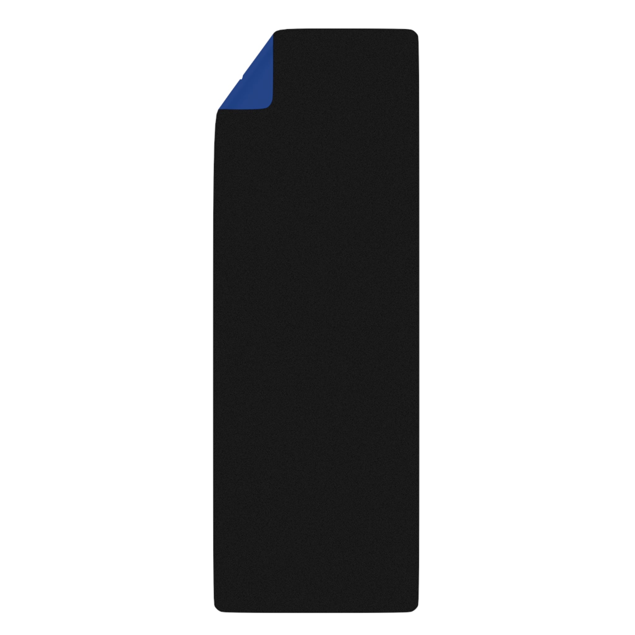 Blue Rubber Yoga Mat with Monogram Logo — Non-Slip Eco Fitness Mat